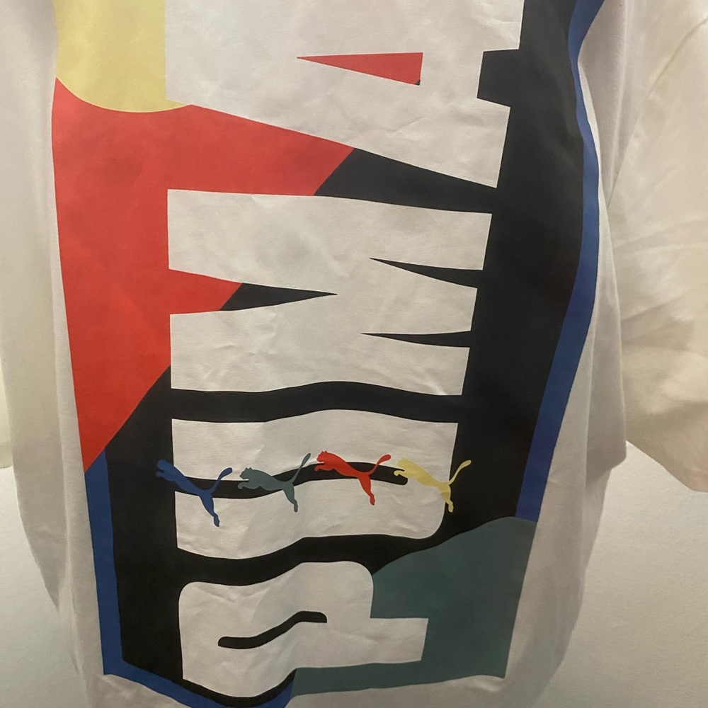 Puma White Tee with Multicolor Graphic - Picture 6 of 6